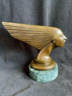 Bronzen Art Deco dameshoofd LaLique/stempel zuiver brons