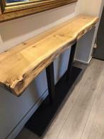 Eiken hout boomstam sidetable wand tafel, Ophalen of Verzenden