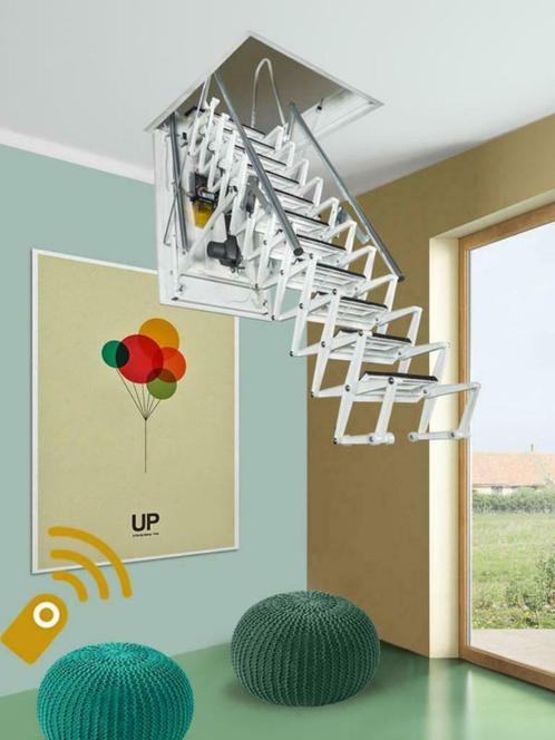 NU in de AANBIEDING: Elektrische schaartrap/ zoldertrap, Doe-het-zelf en Verbouw, Ladders en Trappen, Nieuw, 2 tot 4 meter, Verzenden
