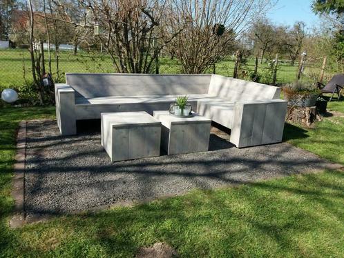 Hoekbank steigerhout nieuw., Tuin en Terras, Tuinsets en Loungesets, Steigerhout, Ophalen
