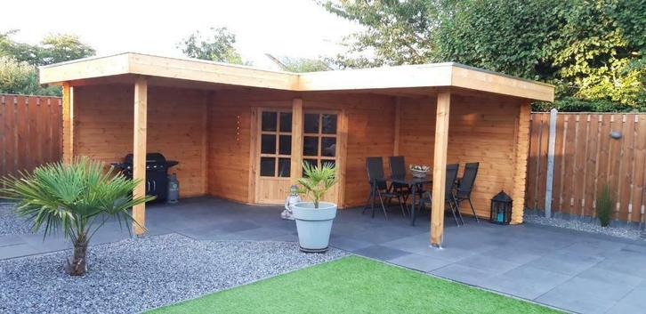 Tuinhuis Plusa, hoek tuinhuis van af, Tuin en Terras, Tuinhuizen, Nieuw, Tuinhuis, Hout, 500 cm of meer, 400 cm of meer, 2 ramen