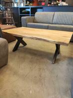 Salontafel massief ACACIA Boomstam met X-poot NIEUW, Ophalen, Nieuw, Metaal