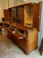 Art deco notenhouten vitrine kast, Ophalen of Verzenden