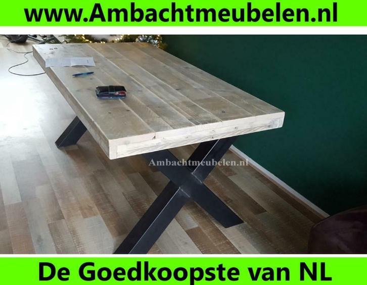 steigerhout eettafel Eettafel METALEN Poten SHOWROOM OPEN !!, Huis en Inrichting, Tafels | Eettafels, Nieuw, Ophalen
