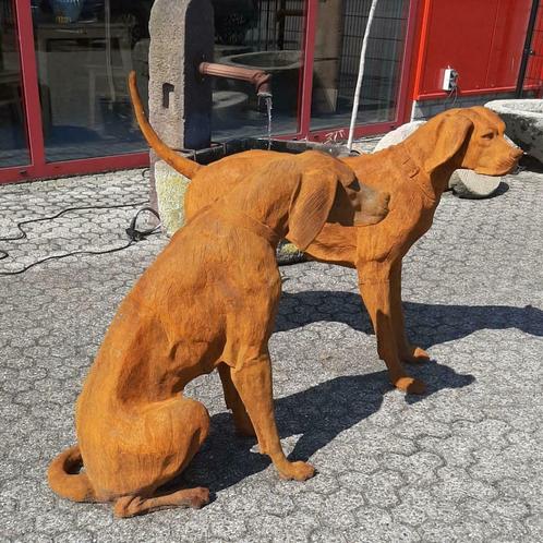 Gietijzeren beeld van een stel honden  Rhodesische Ridgeback, Antiek en Kunst, Kunst | Beelden en Houtsnijwerken, Ophalen of Verzenden