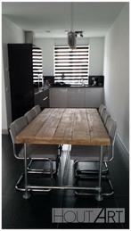 Luxe eettafel steigerhout met verzinkte steigerbuis! NIEUW, Info@hout-art.nl, Nieuw, Vijf personen of meer, 150 tot 200 cm