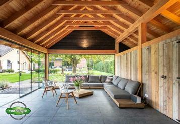 Overkapping, kapschuur, berging,naar wens van hout. beschikbaar voor biedingen