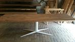 Industriële oud eiken karakteristieke sfeervolle tafel, Ophalen, Eikenhout, 50 tot 100 cm, Vijf personen of meer