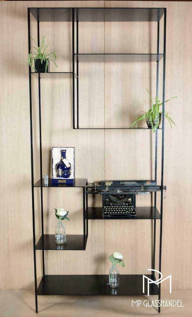 Stalen wandkast - zwart massief rek - GRATIS bezorging, Huis en Inrichting, Kasten | Wandmeubels, Nieuw, 200 cm of meer, Minder dan 150 cm