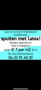 Professioneel latex laten spuiten vanaf €7,00 per m2, Diensten en Vakmensen, Schilders en Behangers, Binnenschilderwerk, Kleuradvies