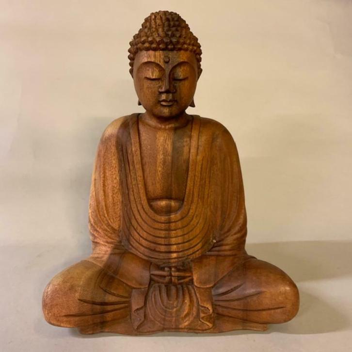 Houten boeddha, Buddha, Huis en Inrichting, Woonaccessoires | Boeddhabeelden, Ophalen