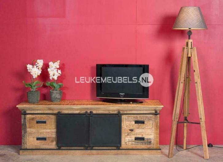 Tv meubel Emma Mangohout 120 t/m 240 cm, GRATIS BEZORGING!!, Huis en Inrichting, Kasten | Televisiemeubels, Nieuw, Minder dan 100 cm