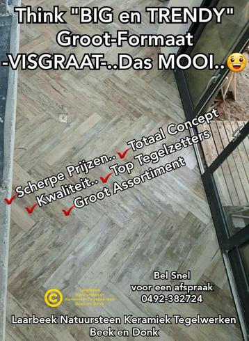 Visgraat verband, Groot Formaat Houtlook Tegels! beschikbaar voor biedingen