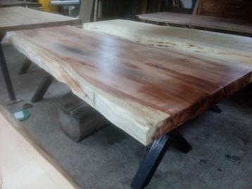 BOOMSTAMTAFELS; Houtentafel; BOOMTAFEL; Boomstamtafelbladen beschikbaar voor biedingen