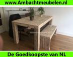 STEIGERHOUT eettafel Tafels Tafel MET bijpassende Bankjes, Ophalen, Nieuw