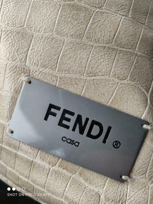 Fendi Casa Crocodile Embossed Real Leather Huge Sofa