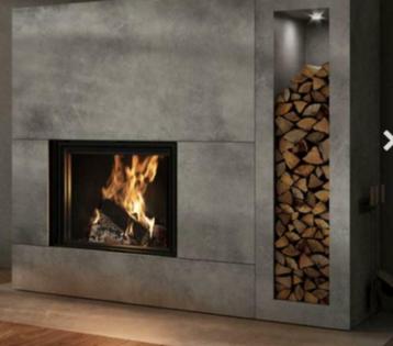 Moderne  strakke inbouw houtkachels  beschikbaar voor biedingen