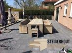 Steigerhouten tuinset met 6 stoelen tuintafel steigerhout, Tuin en Terras, Tuinsets en Loungesets, Nieuw, Tuinset, Bank, Steigerhout