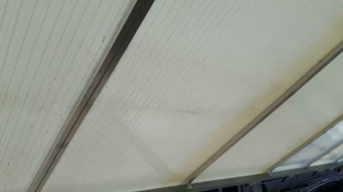Polycarbonaat veranda platen melkwit gebruikt € 6,-- per m2, Doe-het-zelf en Verbouw, Dakpannen en Dakbedekking, Gebruikt, Overige typen