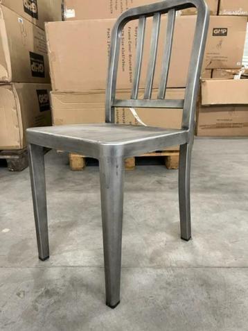 Navy Sail chair aluminium look nieuw grijs horeca stoel