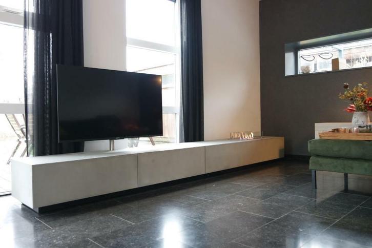 TV-Meubel Alpha dressoir lowboard  betonlook ethanolhaard 50, Huis en Inrichting, Kasten | Wandmeubels, Nieuw, Minder dan 100 cm