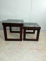 Brutalist nesting table, Vintage., Gebruikt, Vierkant, Ophalen of Verzenden