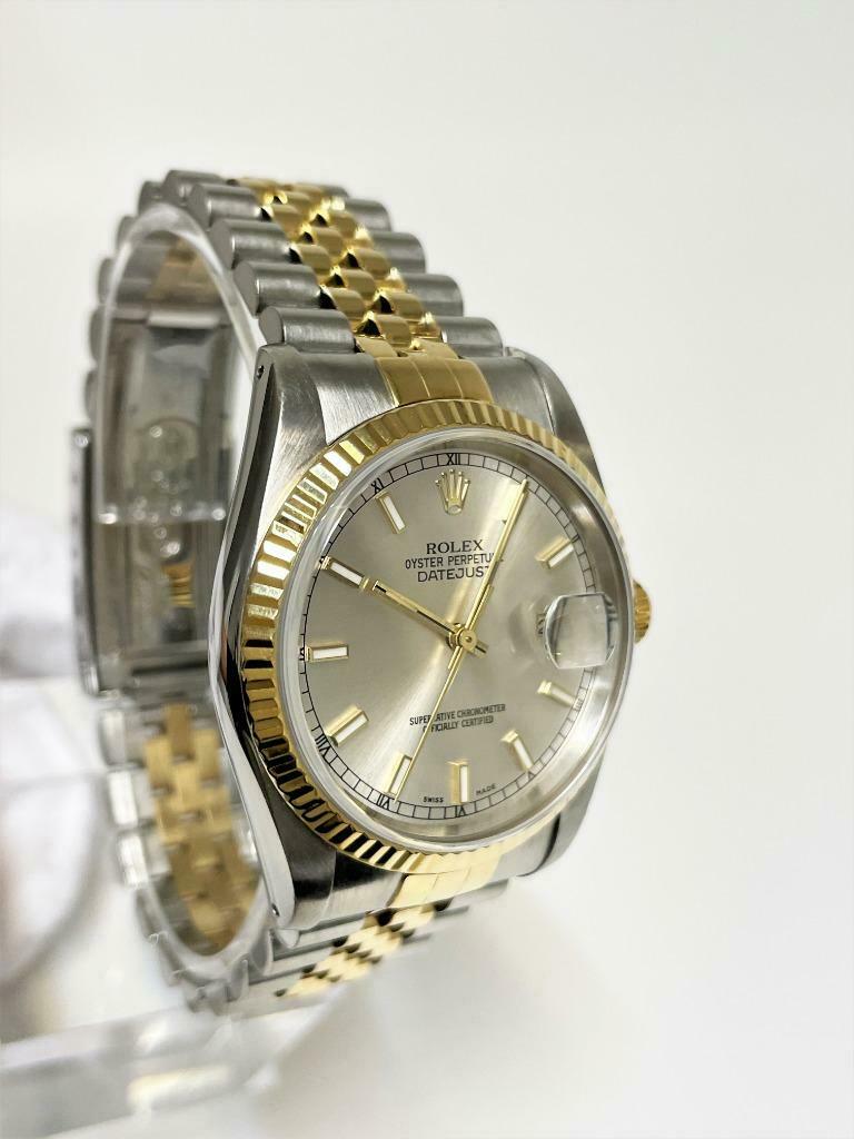≥ Rolex Oyster Perpetual Datejust 36 mm Silver Dial 16233 in R — Horloges |  Heren — Marktplaats