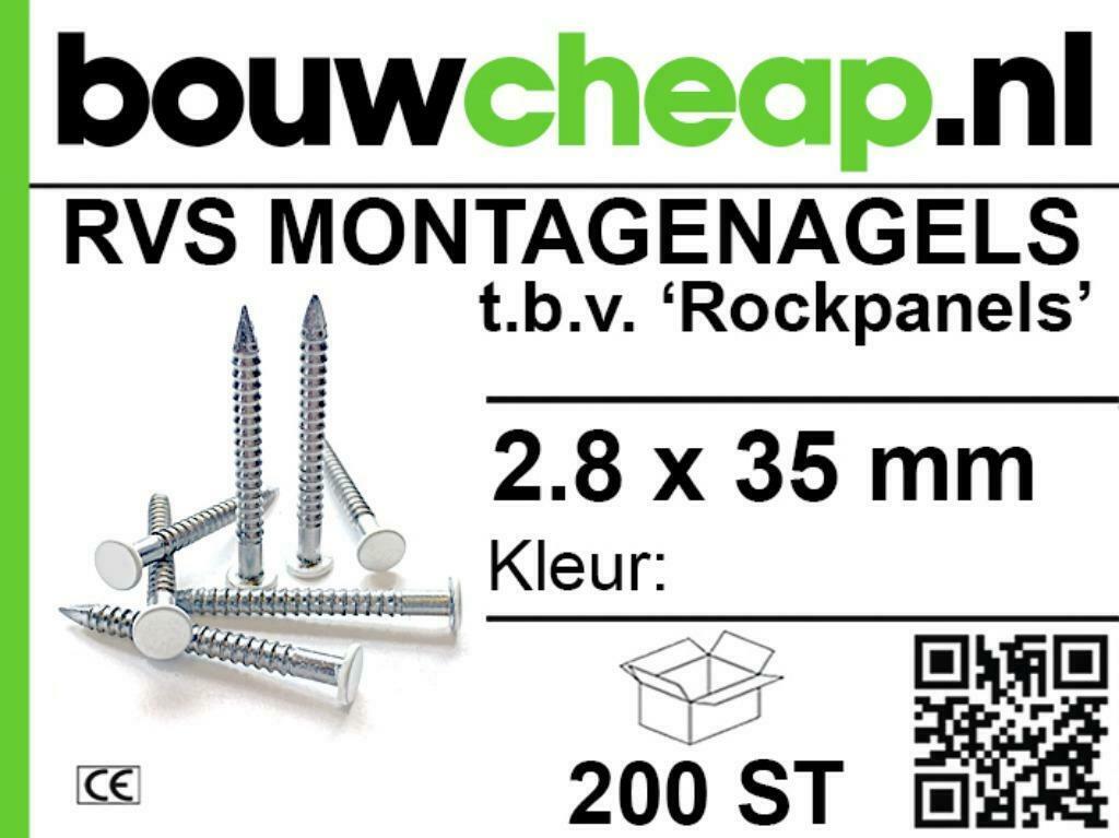 ROCKPANELSPIJKERS RVS EN SCHROEVEN GOEDKOPER UH UH KAN NIET., Doe-het-zelf en Verbouw, Platen en Panelen, Nieuw, HPL, Minder dan 20 mm