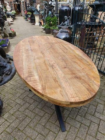 Eettafel mangohout, 2.40 m lang 