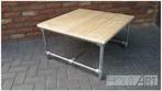 Salontafel Steigerhout met steigerbuis verzinkt, 50 tot 100 cm, Minder dan 50 cm, Nieuw, Industrieel