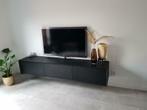 Zwart eiken TV-meubel | Hotel-chique - MAATWERK, Ophalen, 150 tot 200 cm, Eikenhout, Nieuw
