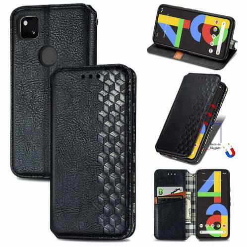 Google Pixel 4a Luxe PU Lederen Wallet Case Set _ Zwart
