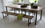 Eettafel met staal onderstel ... Nu Gratis bezorgen!!!, Ophalen, 50 tot 100 cm, Metaal, Industriele tafel