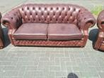Chesterfield Winchester compleet bankstel + GRATIS BEZORGING, Gebruikt, Vintage, Leer, Ophalen of Verzenden
