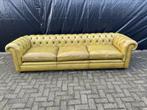 XXL CHESTERFIELD BANK MOSTERD HANDWASH GRATIS BEZORGD!, Nieuw, Ophalen of Verzenden, 200 tot 250 cm, Leer