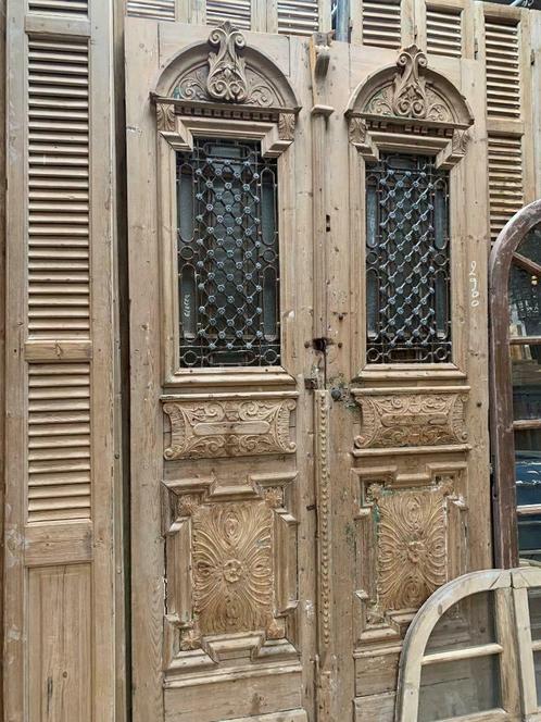 Oude Franse deuren, Doe-het-zelf en Verbouw, Deuren en Horren, Gebruikt, Binnendeur, 215 cm of meer, 120 cm of meer, Hout, Metaal