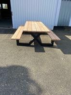 Picknicktafel industrieel douglas X of V stalen onderstel, Ophalen of Verzenden, Nieuw, Hout