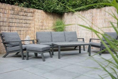 Industriële Hoek Lounge Dining sets van Matt Black Aluminium, Tuin en Terras, Tuinsets en Loungesets, Nieuw, Loungeset, Overige materialen