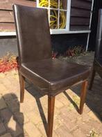 Eetkamerstoel leer, sets of los, Gebruikt, Bruin, Leer, Ophalen of Verzenden