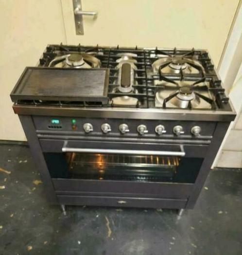 Luxe Boretti Antraciet fornuis, Witgoed en Apparatuur, Fornuizen, Zo goed als nieuw, Vrijstaand, Elektrisch, 5 kookzones of meer