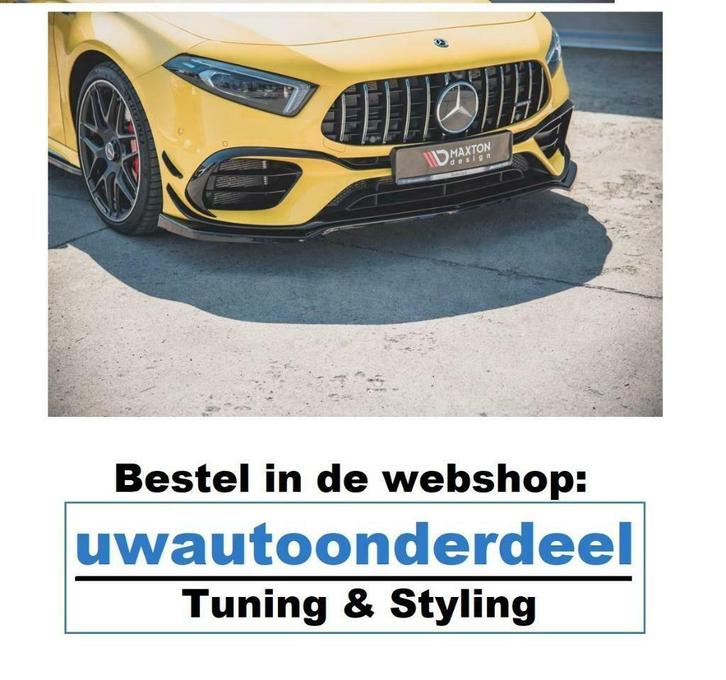 Maxton Design Mercedes A 45 AMG Spoiler Lip Splitter Tuning, Auto-onderdelen, Overige Auto-onderdelen, Mercedes-Benz, Nieuw, Ophalen of Verzenden