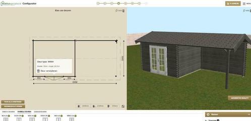 Gebruik onze 3D configurator - Blokhut met overkapping, Tuin en Terras, Tuinhuizen, Nieuw, Tuinhuis, Met overkapping, Ophalen