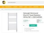 Delonghi elektrische badkamer radiator wit 96x50 cm 400W
