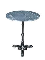 Fransetafel grijs marmer tafelblad en gietijzer onderstel, Overige materialen, Rond, Nieuw, Ophalen of Verzenden