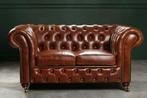 Nieuwe Chesterfield 2 zits. Cognac bruin. 100% rundleer., Verzenden, Leer