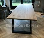 Eiken Boomstam Tafel Eettafel Massief Eikenhout Stalen Poten, Nieuw, Rechthoekig, Teakhout, Boomstam tafel