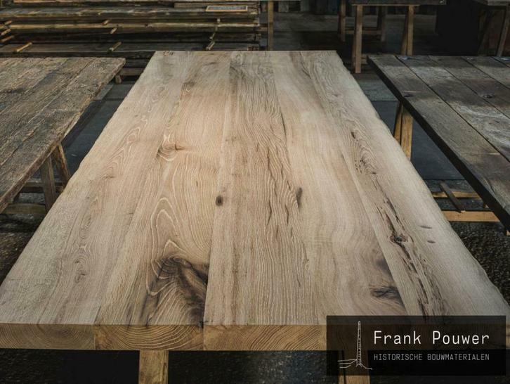 Geschaafde Frans eiken planken, Doe-het-zelf en Verbouw, Hout en Planken, Gebruikt, Plank, Eiken, 300 cm of meer, 25 tot 50 mm