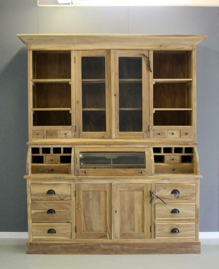 Grutterskast van teakhout 180cm breed; Indoteak!, Huis en Inrichting, Kasten | Buffetkasten, Nieuw, 200 cm of meer, 200 cm of meer