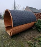 3m barrel sauna TEAK helemaal compleet Harvia kachel, terras