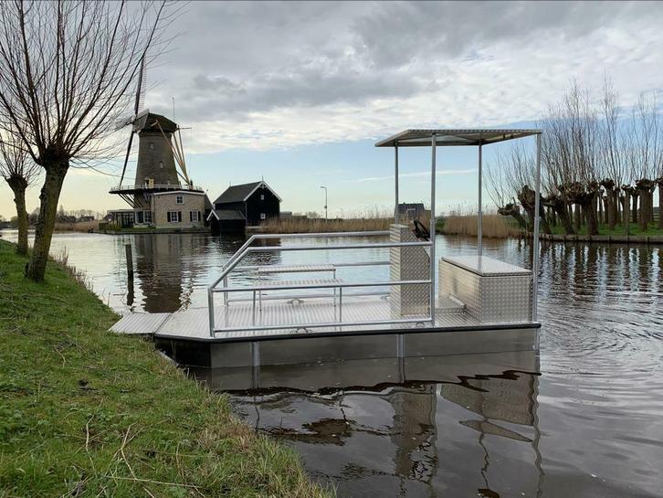 Ponton, pont, pontonboot, aluminium, stalen vlet, werkvlot, Watersport en Boten, Beroepsscheepvaart, Nieuw, Vlet, Minder dan 10 meter